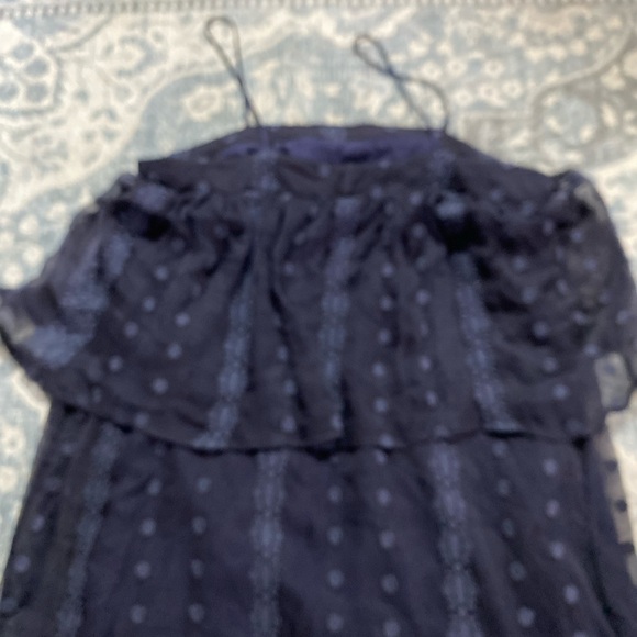 House of Harlow Pure Silk Navy Blue Mini Dress with Spaghetti Straps Size Small - Picture 7 of 8